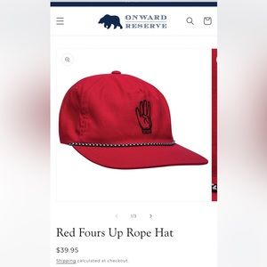 Onward Reserve Fours Up Rope Hat. Color red - one size. New!